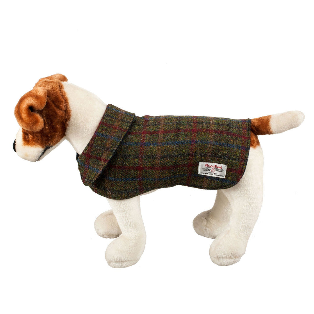 Harris Tweed Dog Coat Green Check - Dunedin Cashmere