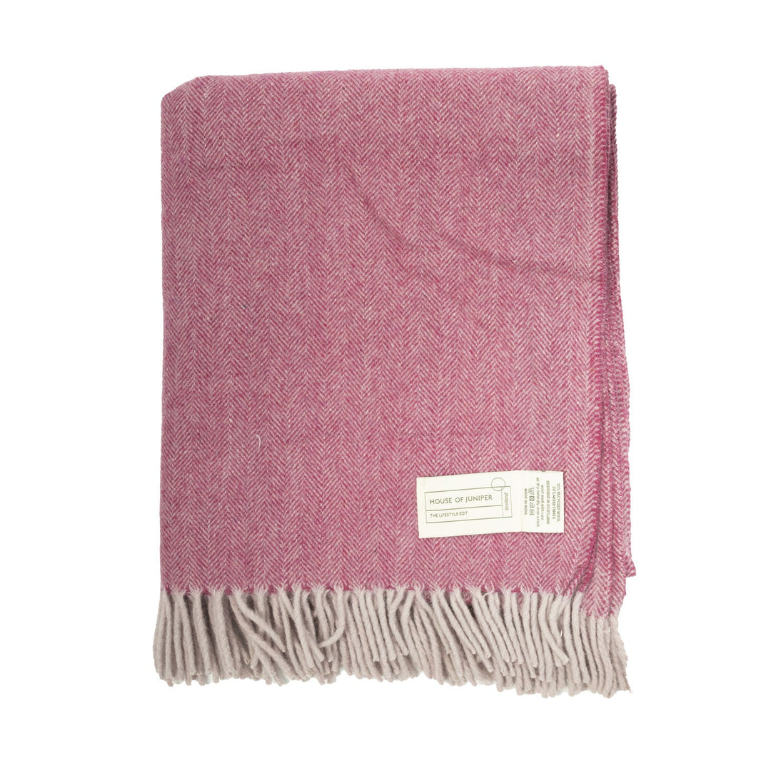 Herringbone Blanket Pink - Dunedin Cashmere