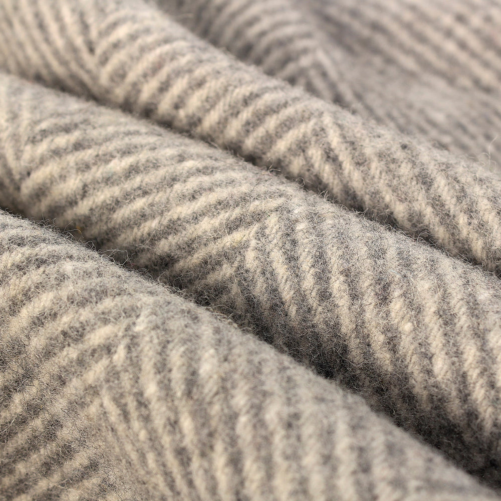 Herringbone Knee Blanket Grey Medium - Dunedin Cashmere