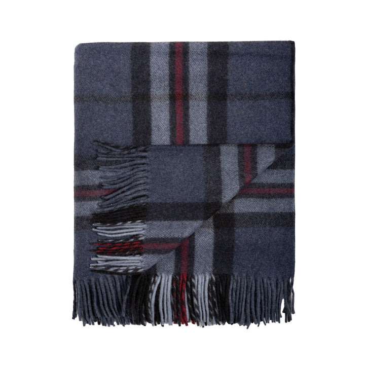 Highland Wool Blend Tartan Blanket Throw Thomson Navy Dunedin Cashme