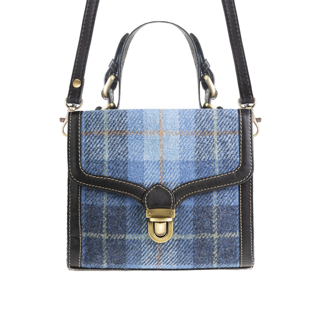 Ht Ladies Handbag Blue Check / Black - Dunedin Cashmere