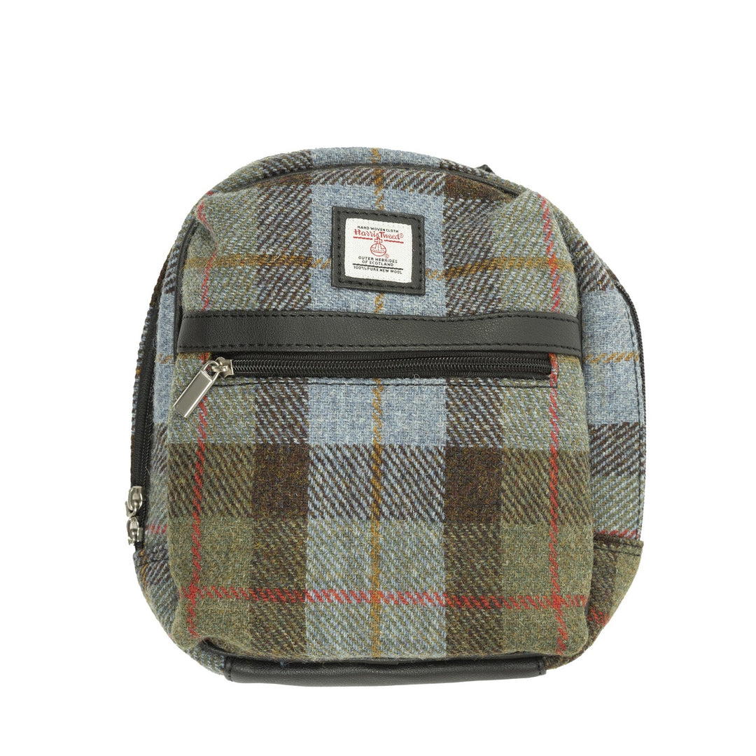 Ht Vegan Leather Small Backpack Lovat Check / Black - Dunedin Cashmere