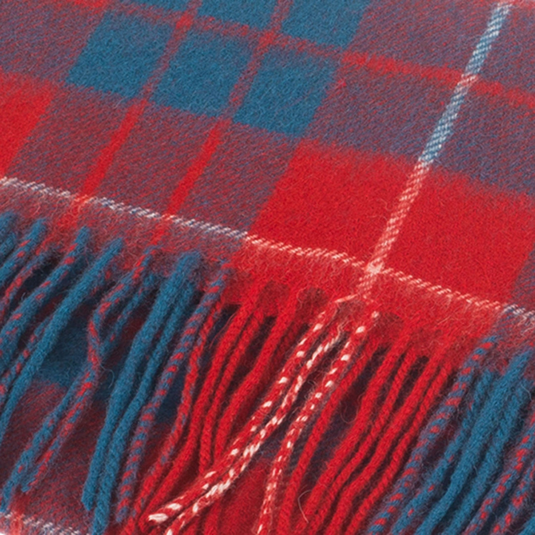 Lambswool Scottish Tartan Clan Scarf Hamilton Red - Dunedin Cashmere