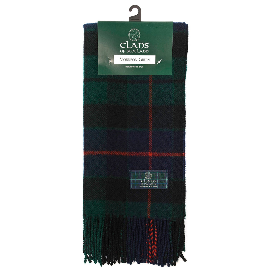 Lambswool Scottish Tartan Clan Scarf Morrison Green - Dunedin Cashmere