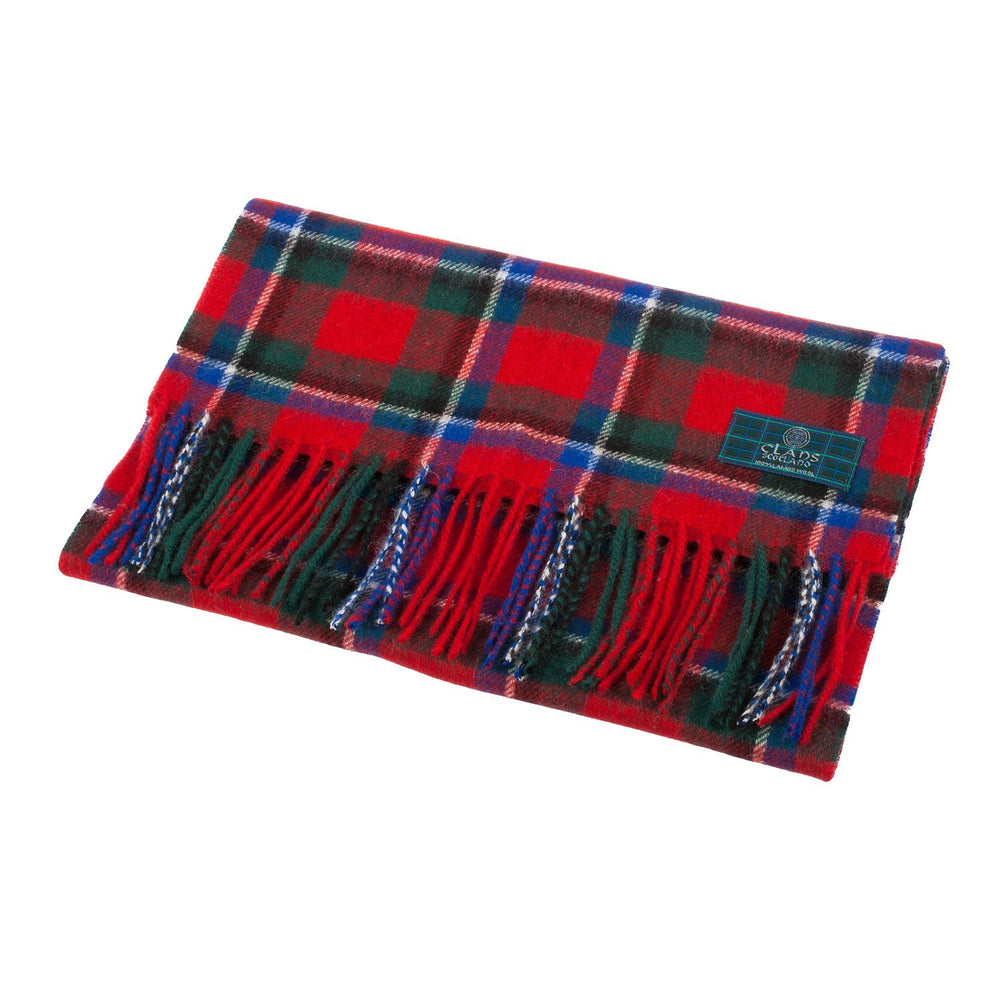 Lambswool Scottish Tartan Clan Scarf Sinclair Red - Dunedin Cashmere