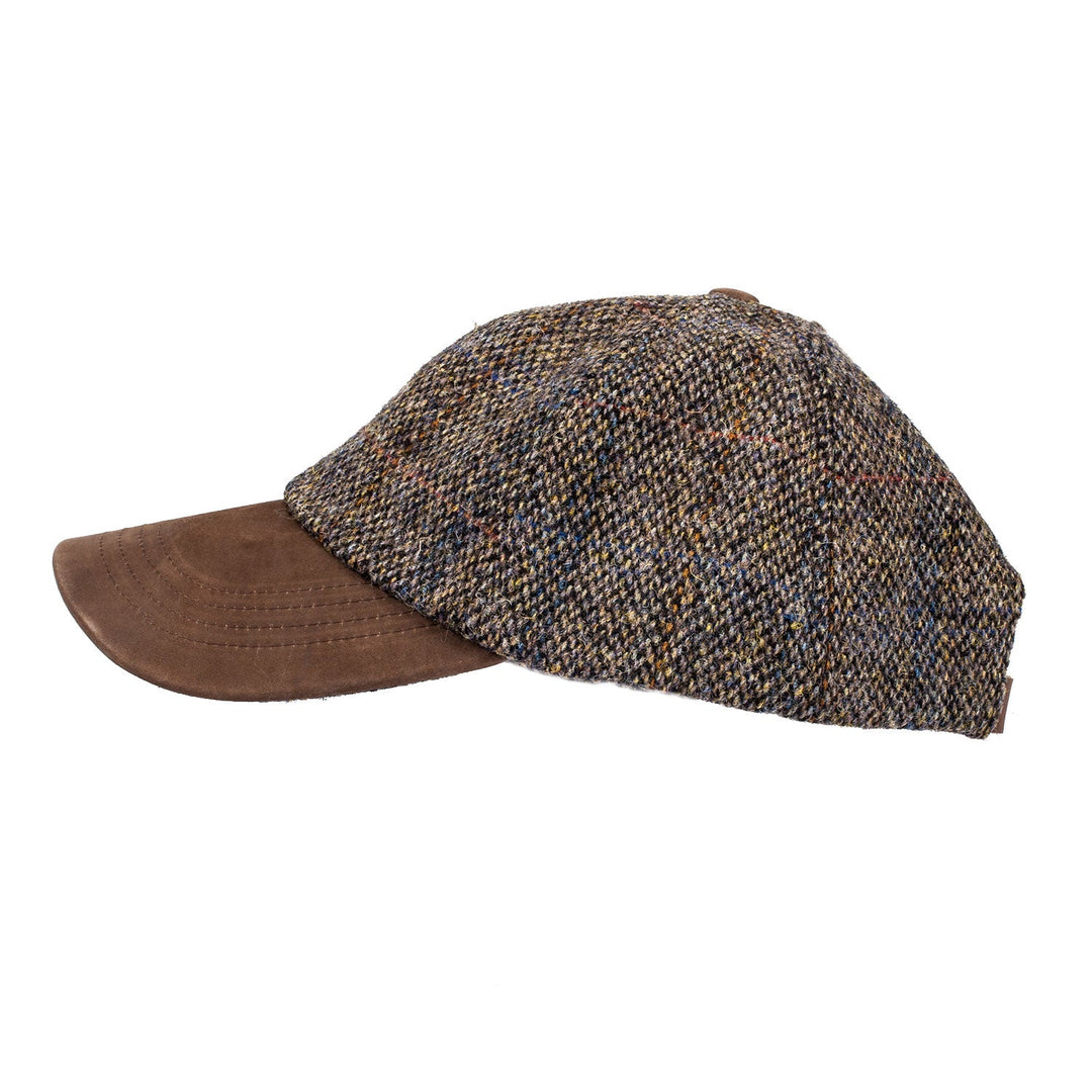 Men's Glencairn Harris Tweed Baseball Cap Grey Dunedin Cashmere