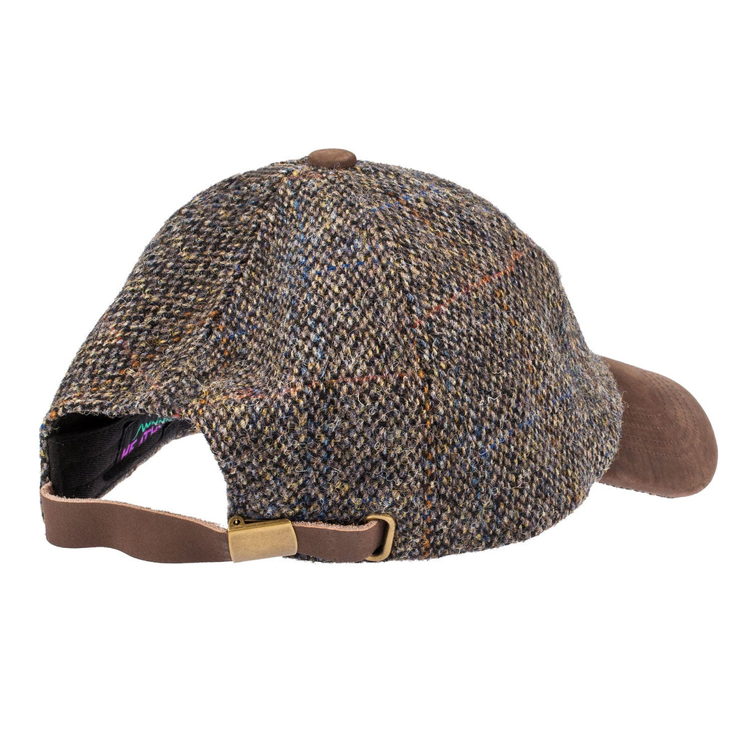Men's Glencairn Harris Tweed Baseball Cap Grey Dunedin Cashmere