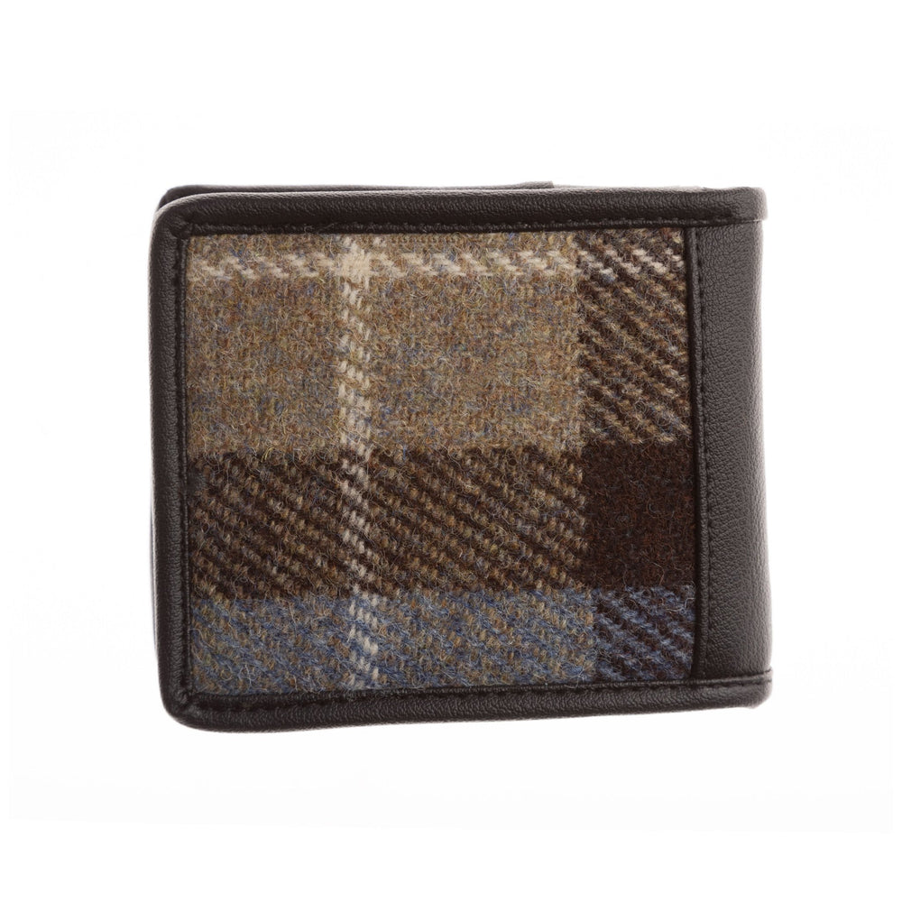 Mens Ht Vegan Leather Wallet Blue & Brown Check / Black Dunedin Cash