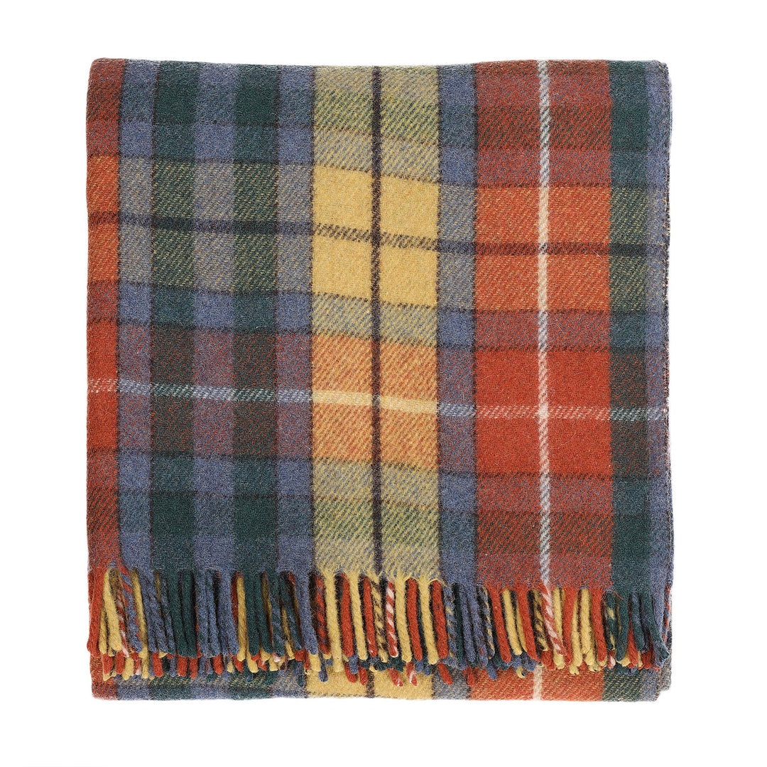 Recycled Wool Tartan Blanket Throw Buchanan Antique - Dunedin Cashmere