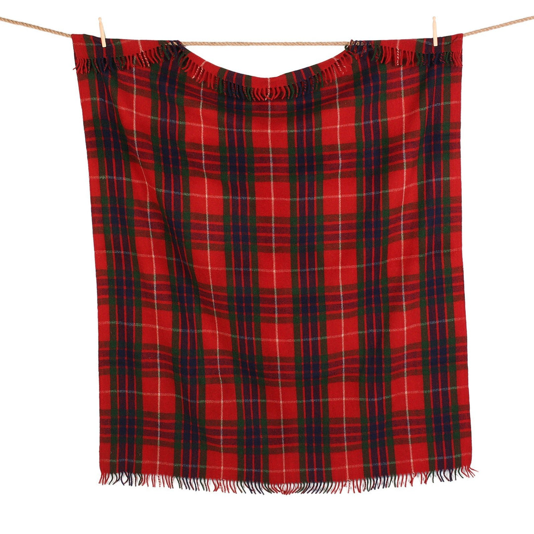 Recycled Wool Tartan Blanket Throw Fraser Red - Dunedin Cashmere