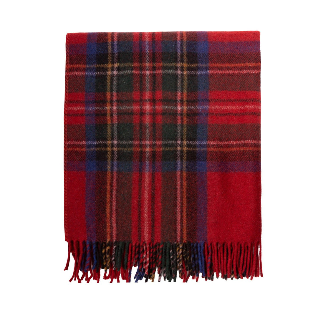 Wool Blend Tartan Knee Blanket Stewart Royal - Dunedin Cashmere