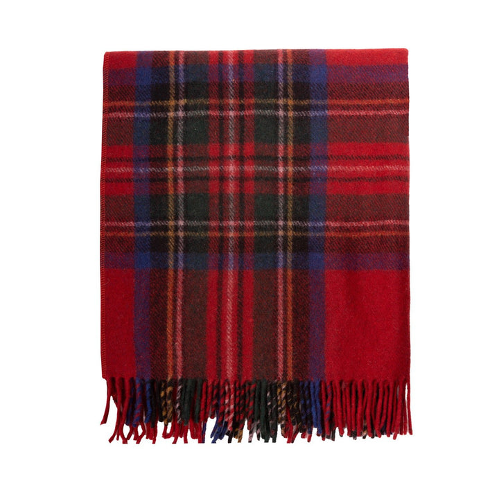 Wool Blend Tartan Knee Blanket Stewart Royal - Dunedin Cashmere