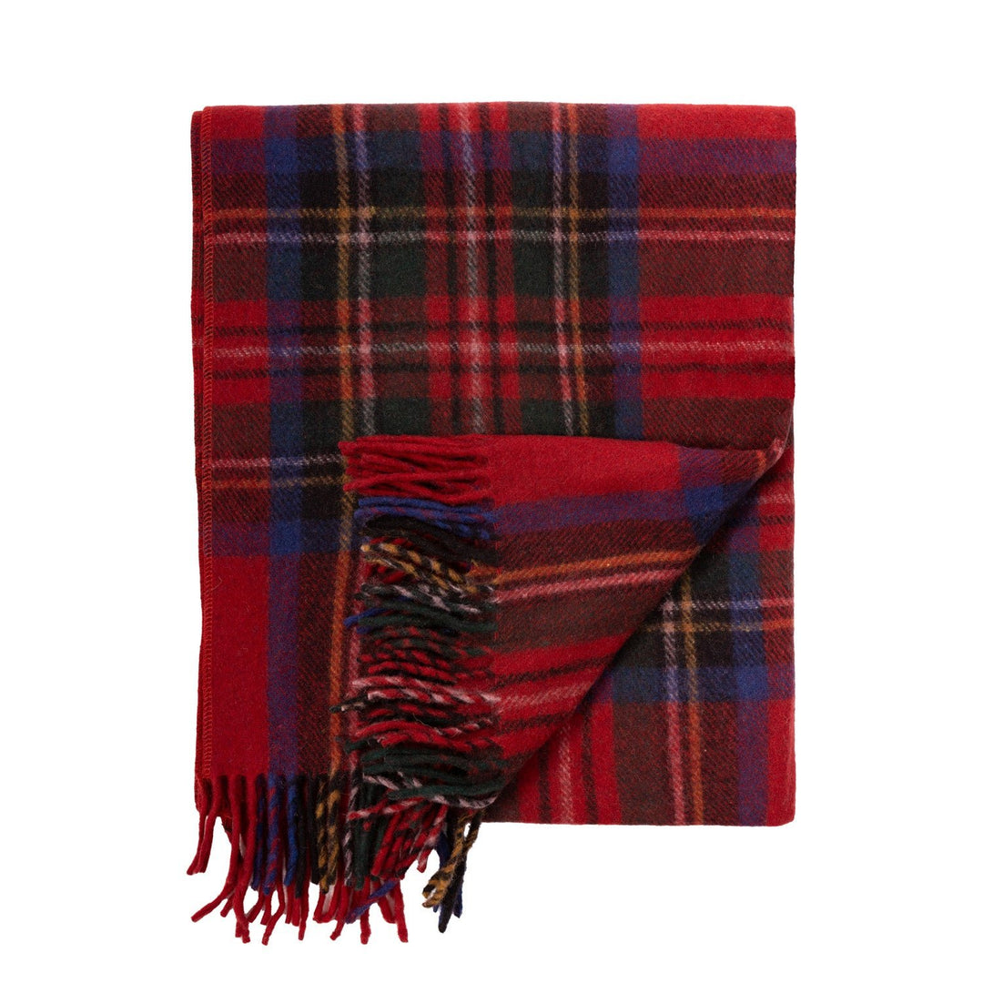 Wool Blend Tartan Knee Blanket Stewart Royal - Dunedin Cashmere